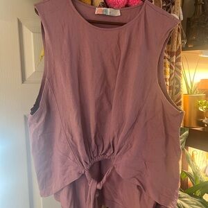 Sleeveless Mauve Top with Tie Detail